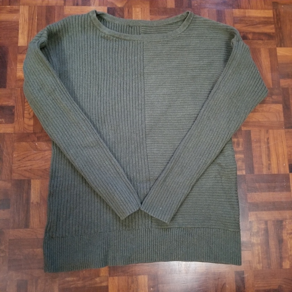 Men's Stripe Textured Rib Knit Sweater